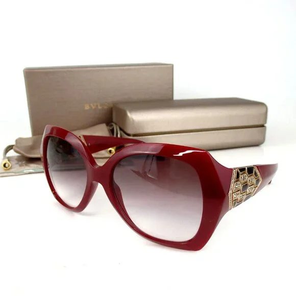 BVLGARI Plastic Red Sunglasses Bvlgari Ladies Red Square Sunglasses 0BV8261-504/13-2  main image 3